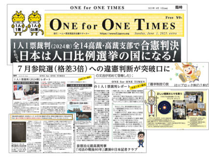 【サポーター有志による新聞 「One for One Times」 20250601号を発行しました】